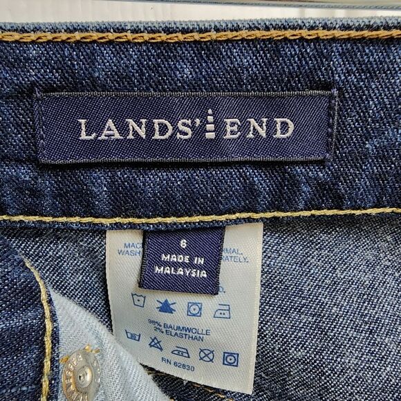 Lands End Jeans Womens 6 Blue Denim Bootcut Stretch Flat Hemmed Western Cowgirl - Picture 9 of 10